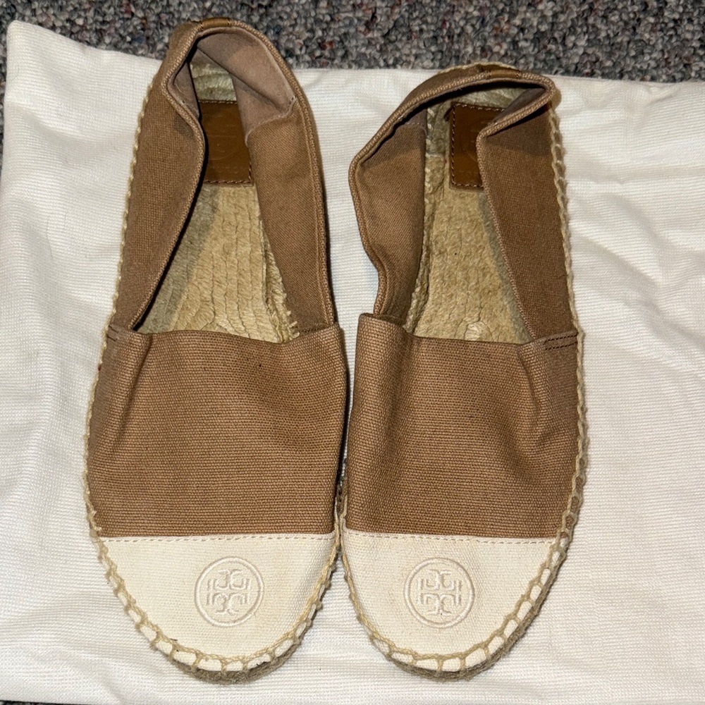 Tory Burch espadrilles Brown/tan and Cream with Logo